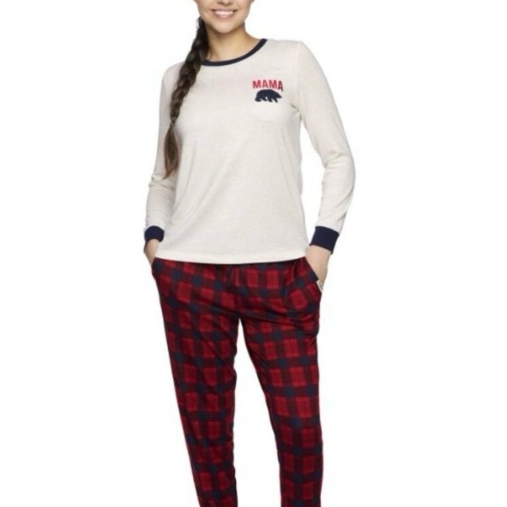 NWOT MAMA Bear Christmas Pajama Set, Holiday Women’s Top and Bottoms Small (4/6)